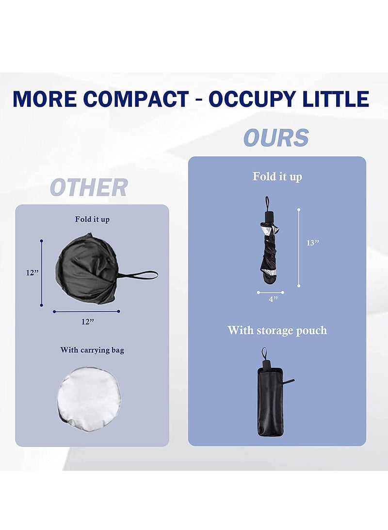 Excefore Car Windshield Sun Shade Foldable Umbrella Reflective Sunshade for UV Rays and Heat Visor Protector,Keep Vehicle Cool,Easy to Use Store Fits Most SUVs 57 x 31 in - Image 3