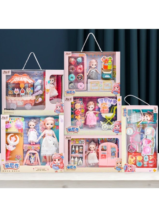 Girls Princess Doll Set Training Institution Gift Set Children's Toy Gift Set-Color:3688-235 Doll Play House Set 【3 Random】 - Image 3