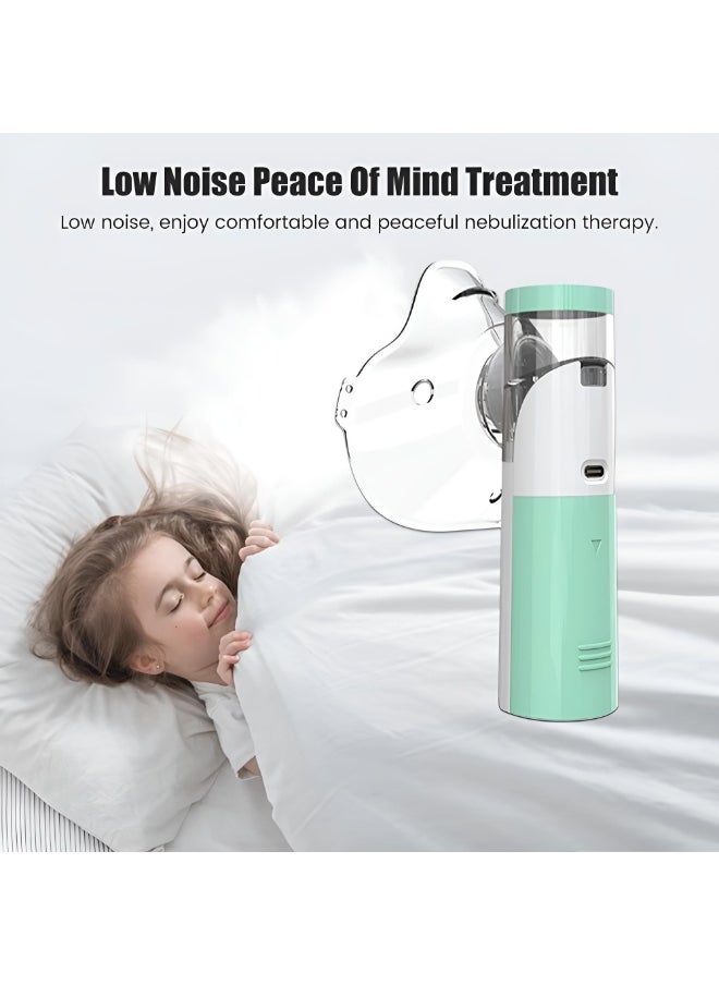 Mesh Nebulizer Portable Inhaler Device for Adults and Children Quiet Nebulizer with Mask and Mouthpiece Effective for Colds Asthma Respiratory Diseases