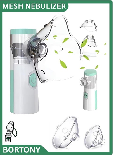 Mesh Nebulizer Portable Inhaler Device for Adults and Children Quiet Nebulizer with Mask and Mouthpiece Effective for Colds Asthma Respiratory Diseases