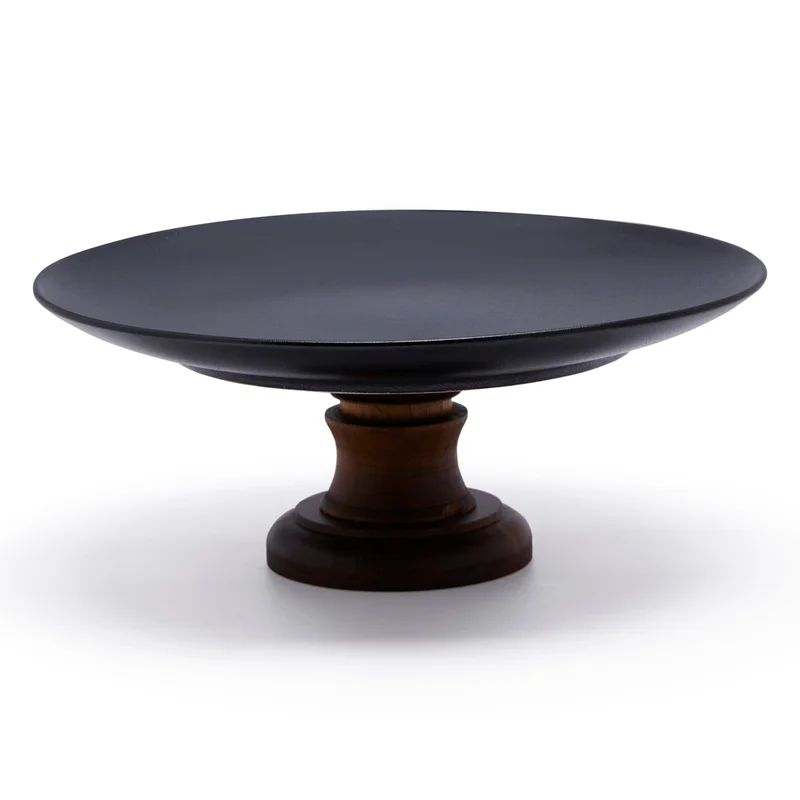 Simply Kitchen Gourmet Cake Plate With Bamboo Stand