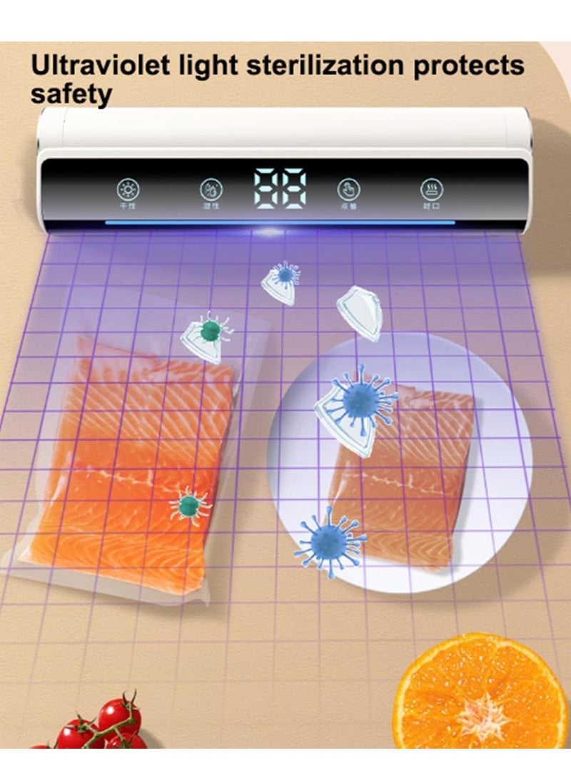 KASTWAVE Vacuum Sealer Machine, Mini Bag Sealer, Food Vacuum Saver, Fully Automatic Vacuum Sealer for Food Storage, Portable Resealer Machine for Chip, Plastic Bags Food Storage Snacks, with 10 Bags, White - Image 3