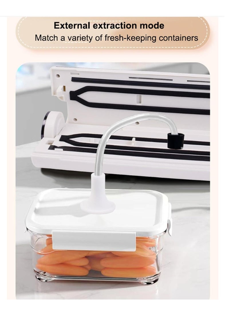 KASTWAVE Vacuum Sealer Machine, Mini Bag Sealer, Food Vacuum Saver, Fully Automatic Vacuum Sealer for Food Storage, Portable Resealer Machine for Chip, Plastic Bags Food Storage Snacks, with 10 Bags, White - Image 4