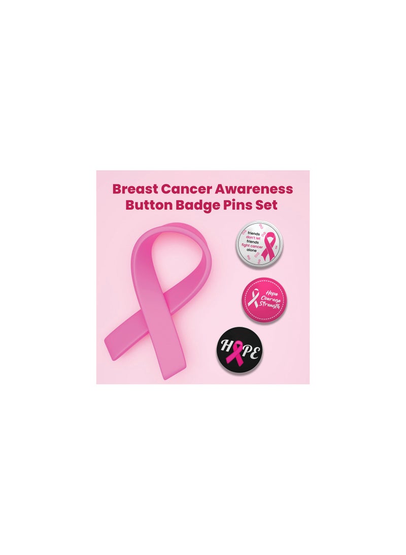 PRINTSHOP4ME Pink BreastCancer Awareness Button Badges - Pinback Buttons, Brooch Lapel Pins - Round Button Pins for Fundraising Events - Ideal for October BreastCancer Awareness Month  - Image 5