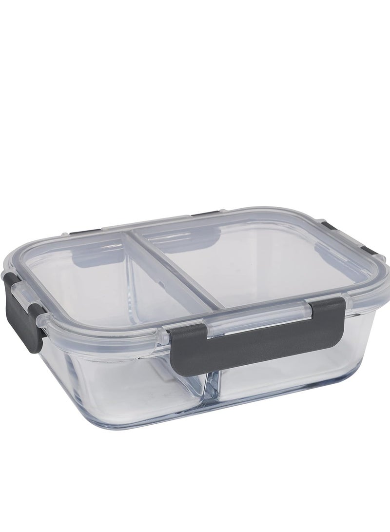 Raxoom Food Storage Container RF9215 950ml Transparent Glass Food Container Reusable, Airtight Storage Box with Snap Locking Lid - Image 1