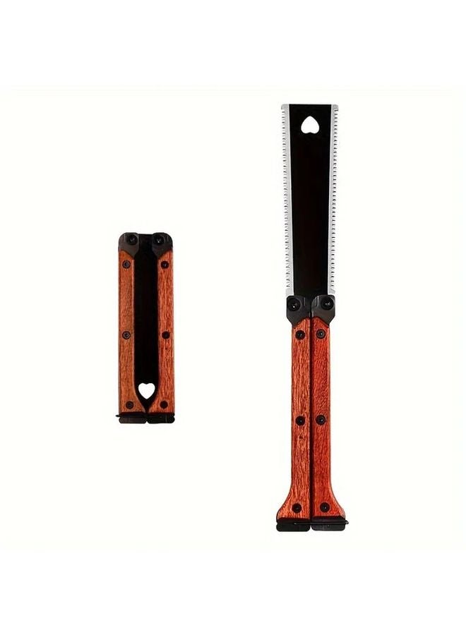 New Folding Butterfly Double Sided Saw Wooden Handle 31cm Blade For Home And Garden - Image 5