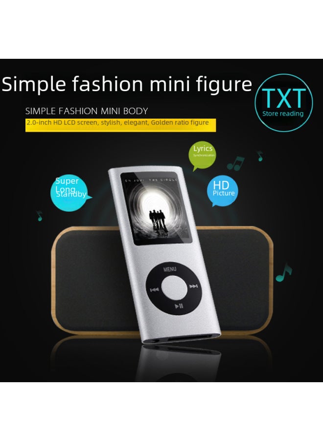 Four Generation Card With Screen MP3 Student Universal English Digital Player Mp4 Ultra-thin Walkman Metal Music-Body Color:Green Card-Memory Capacity:8GB Memory Card  - Image 5