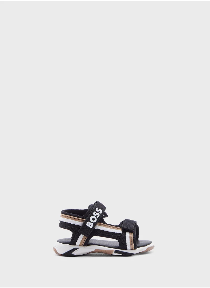 BOSS Kids Logo Velcro Sandals