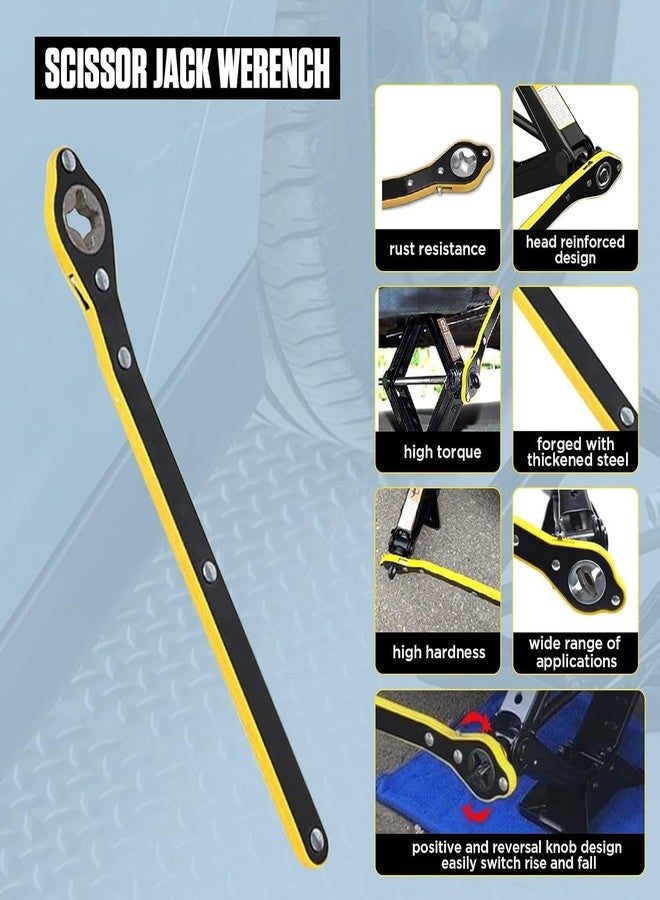 TONSYL Jack Ratchet Wrench for Scissor Head Reinforced Design & Labor-Saving Tire Wheel High Torque Car Positive And Reversal Knob For Travel/Truck/SUV/Vans - Image 4