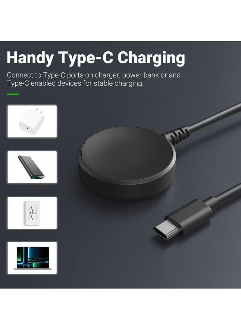 TIGER Inductive Charger for Samsung Galaxy Watch Ultra/Watch 7/Watch FE/Watch 6/6 Classic/Watch 5/5 Pro/4/4 Classic/3/Active 2/1 – 100cm Fast USB-C Charging Cable – Magnetic Wireless Charging Dock – Portable, Safe & Efficient – Black - Image 5