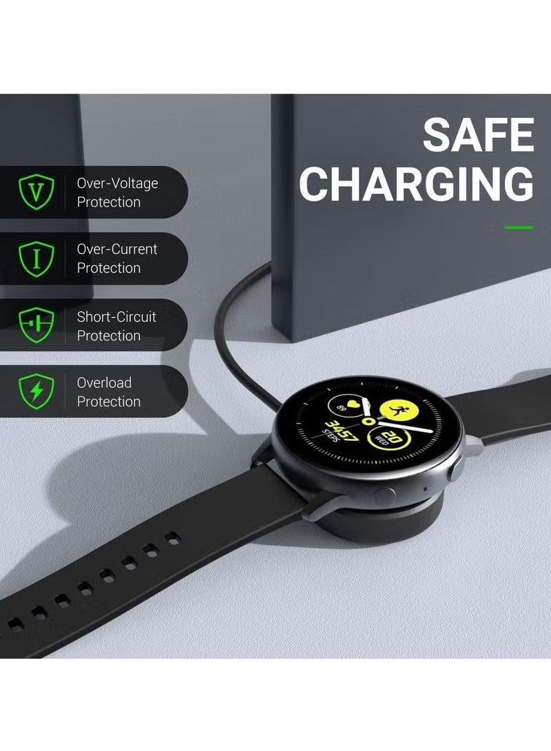 TIGER Inductive Charger for Samsung Galaxy Watch Ultra/Watch 7/Watch FE/Watch 6/6 Classic/Watch 5/5 Pro/4/4 Classic/3/Active 2/1 – 100cm Fast USB-C Charging Cable – Magnetic Wireless Charging Dock – Portable, Safe & Efficient – Black - Image 4