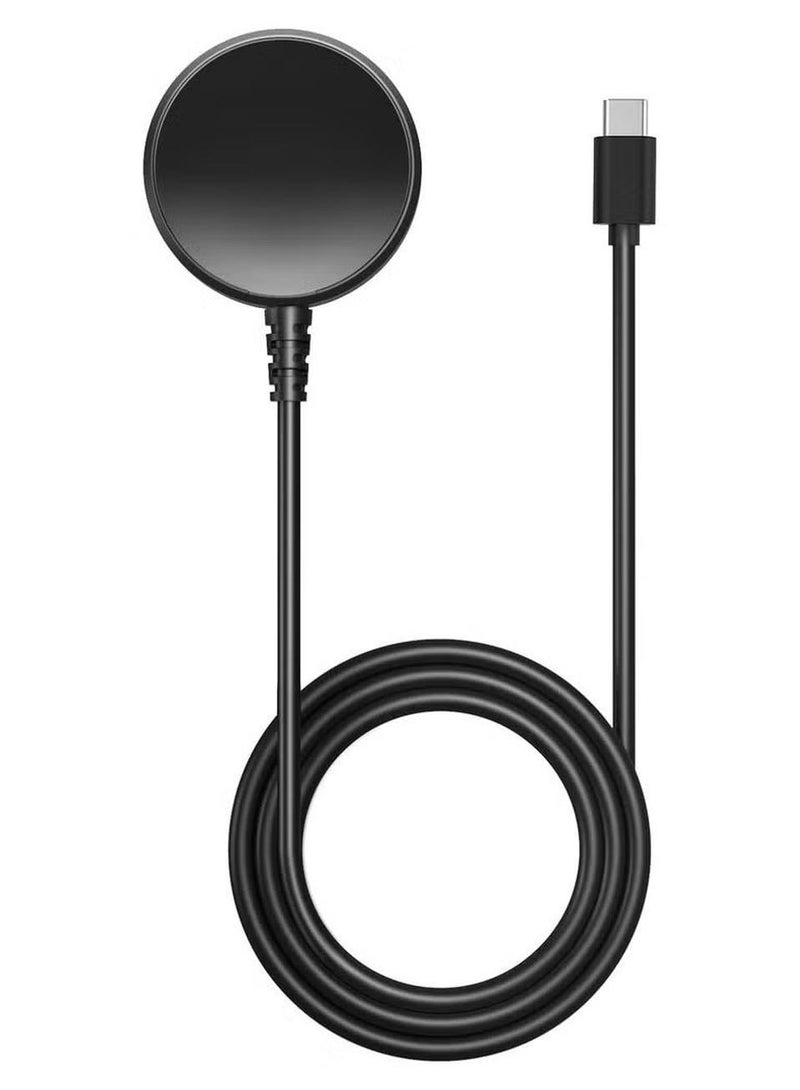 TIGER Inductive Charger for Samsung Galaxy Watch Ultra/Watch 7/Watch FE/Watch 6/6 Classic/Watch 5/5 Pro/4/4 Classic/3/Active 2/1 – 100cm Fast USB-C Charging Cable – Magnetic Wireless Charging Dock – Portable, Safe & Efficient – Black - Image 1