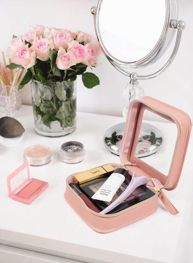 LETGO Mini Clear Makeup Bag, Small Cosmetic Bags Travel Toiletry Pouch Organizer, TSA Approved Make up Case with Zipper, Car Bag for Essentials(Pink, Mini-Chic) - Image 4