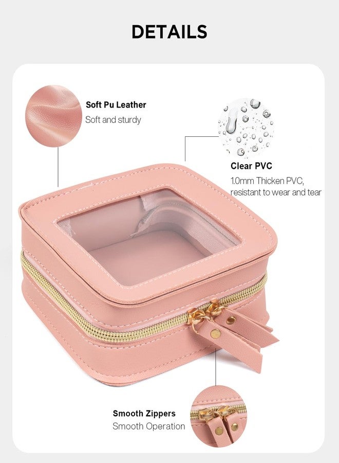 LETGO Mini Clear Makeup Bag, Small Cosmetic Bags Travel Toiletry Pouch Organizer, TSA Approved Make up Case with Zipper, Car Bag for Essentials(Pink, Mini-Chic) - Image 3