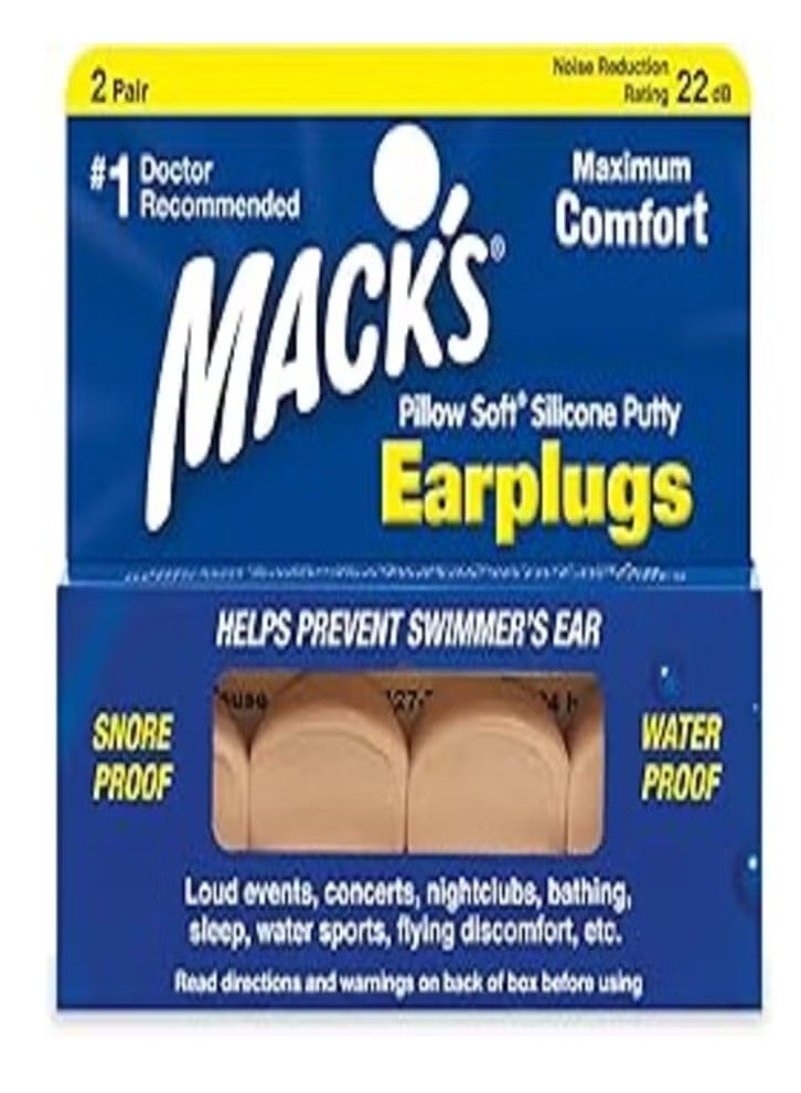 Mack's Mac Silicone Earplugs, 2 Pack