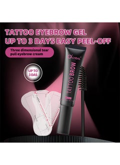OCHEAL Tattoo Brow - Peel Off Tint Waterproof Sweatproof 3 Days Long Lasting Peel Off Tattoo Brow Gel Peel Off Tint Eyebrow Gel with Mascara Brush and Three Eyebrow Shapes Eyebrow Glue Dark Brown #02  - Image 3