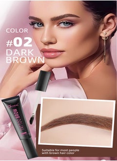 OCHEAL Tattoo Brow - Peel Off Tint Waterproof Sweatproof 3 Days Long Lasting Peel Off Tattoo Brow Gel Peel Off Tint Eyebrow Gel with Mascara Brush and Three Eyebrow Shapes Eyebrow Glue Dark Brown #02  - Image 2