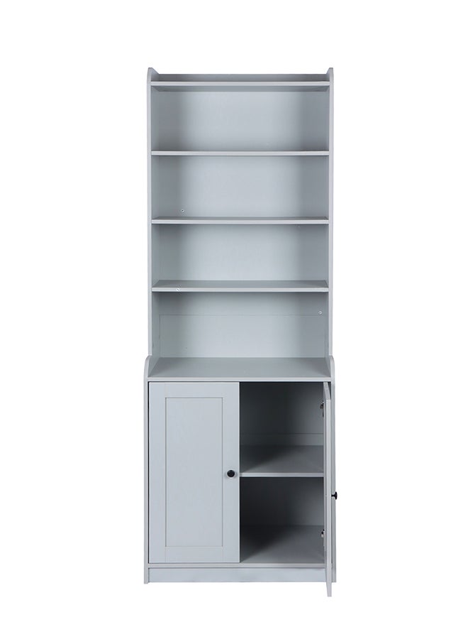 ebb & flow White color Bookshelf, Storage Shelf, Storage cabinet, Large Bookcase with 2 Doors, 4 Shelves for Living Room, Office - Image 4