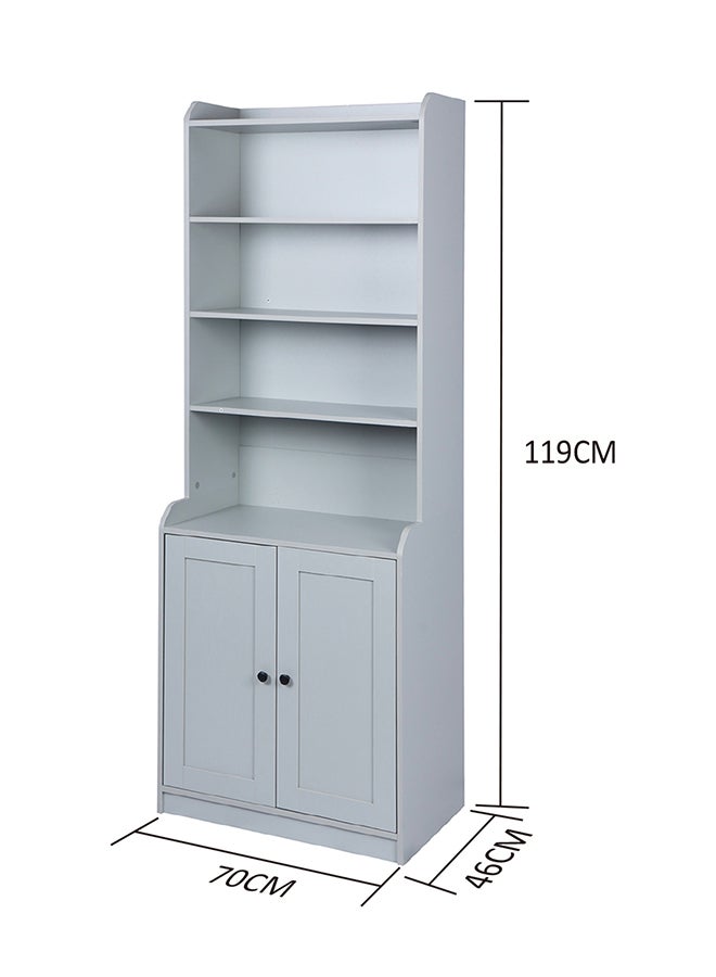 ebb & flow White color Bookshelf, Storage Shelf, Storage cabinet, Large Bookcase with 2 Doors, 4 Shelves for Living Room, Office - Image 3