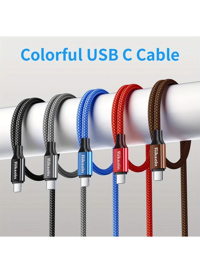 2 قطعة كابل USB-C مضفر من النايلون 3 أقدام للشحن السريع للهواتف الذكية والأجهزة اللوحية وأجهزة الكمبيوتر المحمولة - Image 4