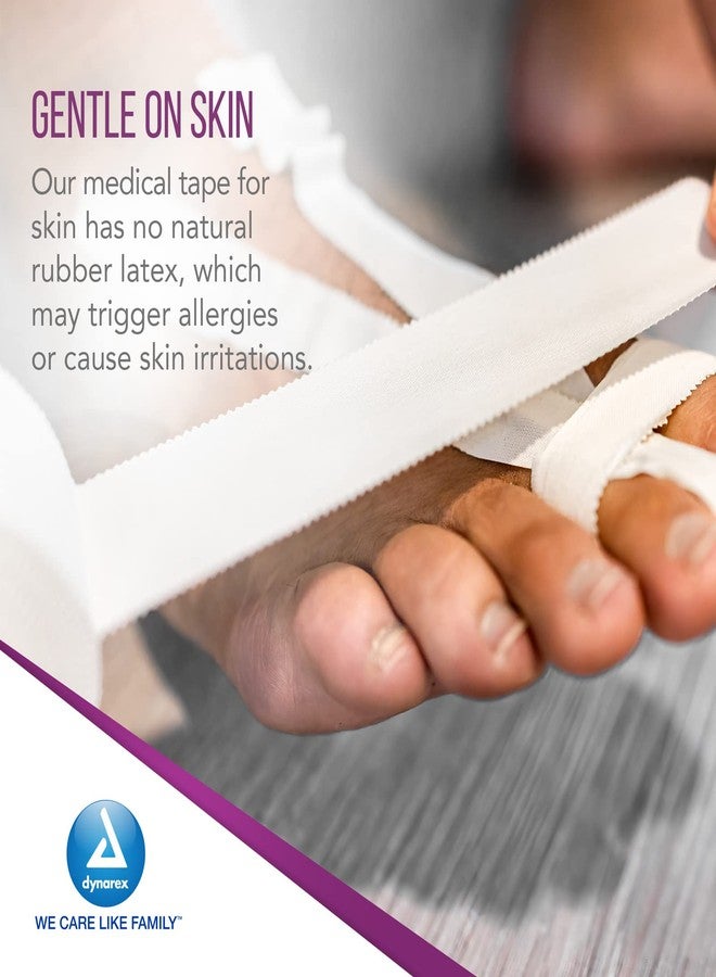 Dynarex Porous Tape - Adhesive Medical Tape for Wound Care - Non Sterile, Easy to Tear, No Natural Rubber Latex - White, 1" x 10 Yards Per Roll, 1 Box, 12 Rolls - Image 5