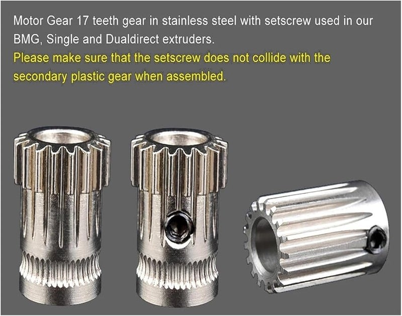 مجموعة طارد التروس ذات الدفع المزدوج - مجموعة ترقية التغذية من الفولاد المقوى المتوافقة مع ترس BMG DIY المباشر من الفولاذ المقاوم للصدأ (قطعة واحدة) - Image 3