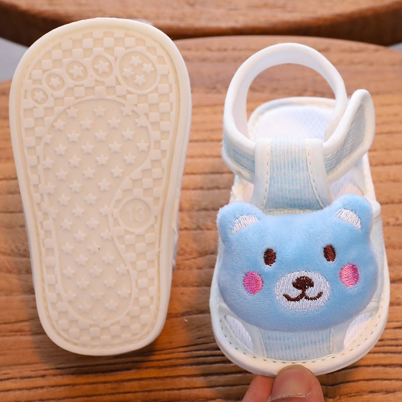 Summer 0-1 Year Old Baby Sandals 6-15 Months Old Male And Female Baby Toddler Shoes Beef Tendon Soft Bottom Velcro Walking Shoes - Image 2