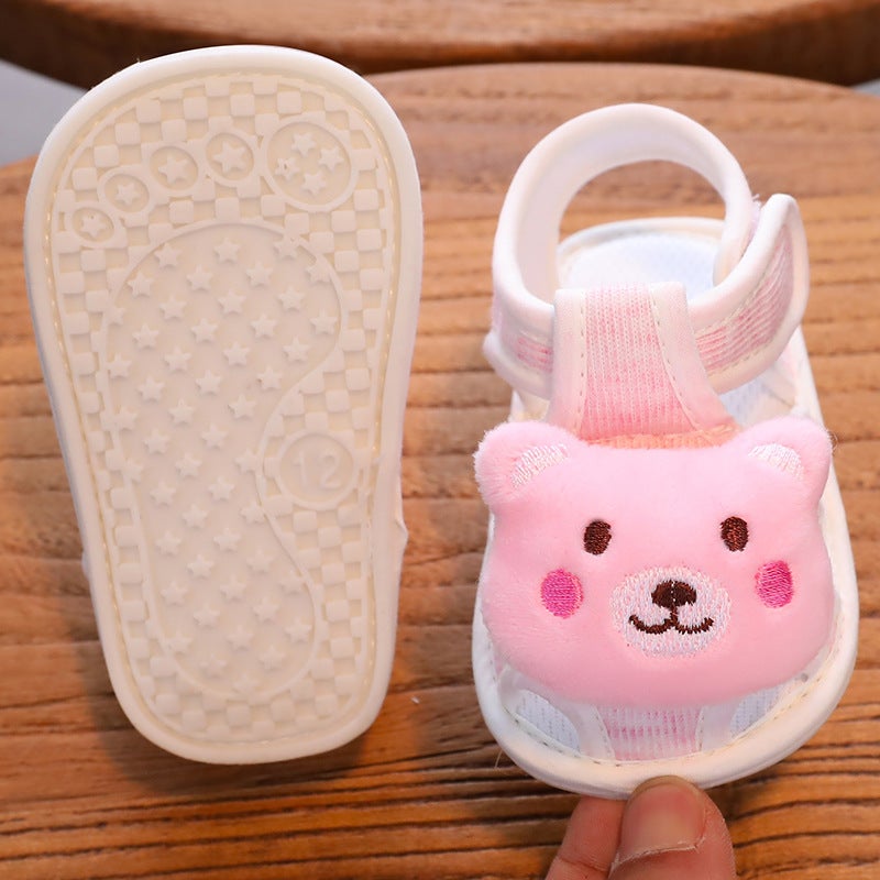 Summer 0-1 Year Old Baby Sandals 6-15 Months Old Male And Female Baby Toddler Shoes Beef Tendon Soft Bottom Velcro Walking Shoes - Image 3