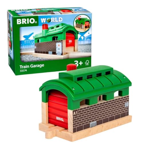 BRIO World 33574  Train Garage  1 Piece Wooden Toy Train Accessory for Kids Age 3 and Up - Image 1