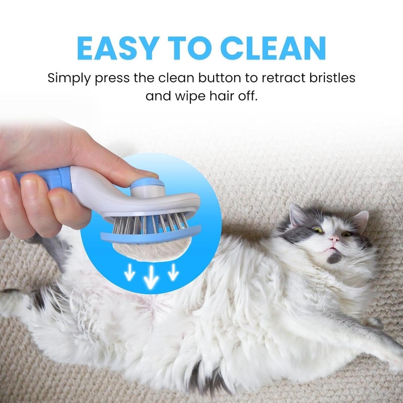 Buraq Grooming Kit for Dogs and Cats with Self Cleaning Slicker Brush Nail Clipper and Nail Filer for Shedding Tangles and Hair Removal Ideal for Long and Short Hair Breeds (Multi Color) - Image 2