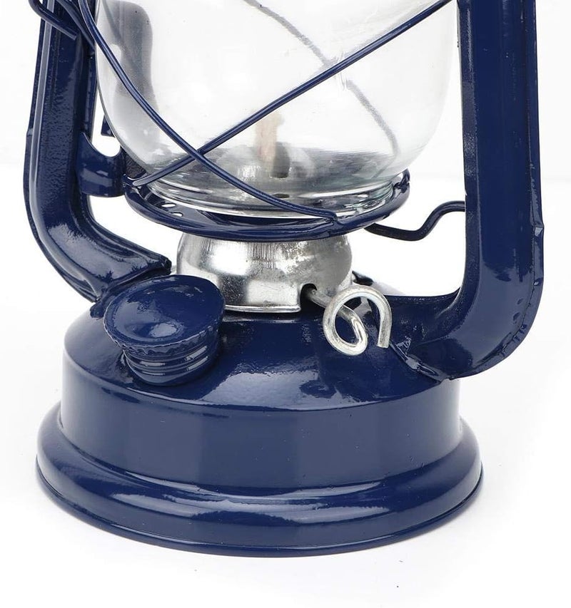 comfrt Vintage Oil Lamp Decorative, Blue Antique Hurricane Lantern Hanging Kerosene Oil Lantern Ornament for Indoor Use, Home Party Pub Halloween Decorations - Image 4