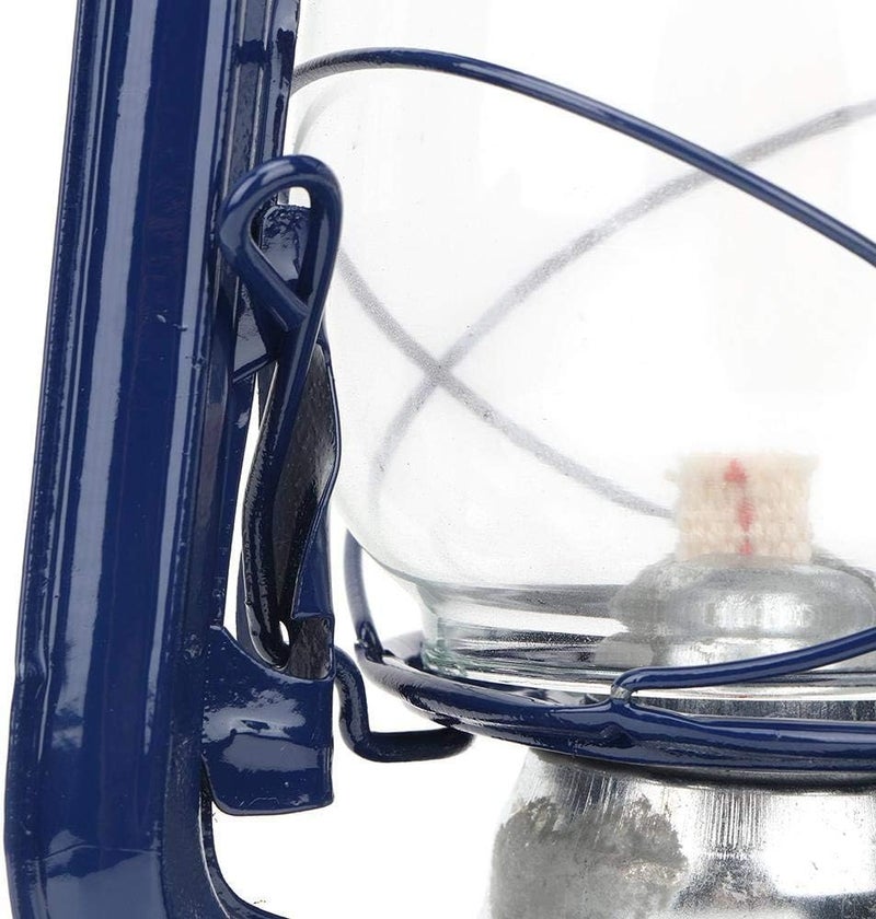 comfrt Vintage Oil Lamp Decorative, Blue Antique Hurricane Lantern Hanging Kerosene Oil Lantern Ornament for Indoor Use, Home Party Pub Halloween Decorations - Image 5