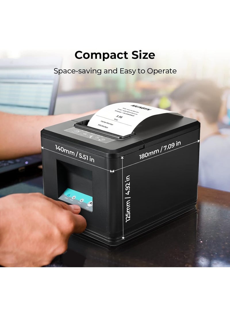 ZYWELL 80MM Thermal Printer Receipt, USB Bill Printer, Thermal POS Printer with Auto Cutter ESC/POS Command Compatible with Windows/Linux/Mac, Support 70+ Languages (USB Interface)  - Image 3