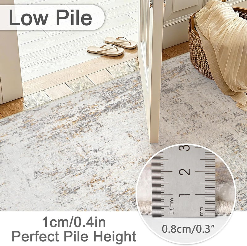 Capslpad 160 x 230 cm Modern Abstract Rug Living Room Non-Slip Rug Short Pile Faux Wool Bedroom Rug Lightweight Washable Minimalist Floor Rug for Living Room - Image 3