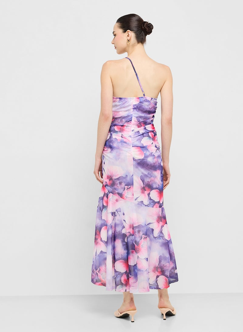 جينجر فستان غير متماثل بنقشة الزهور - Image 2