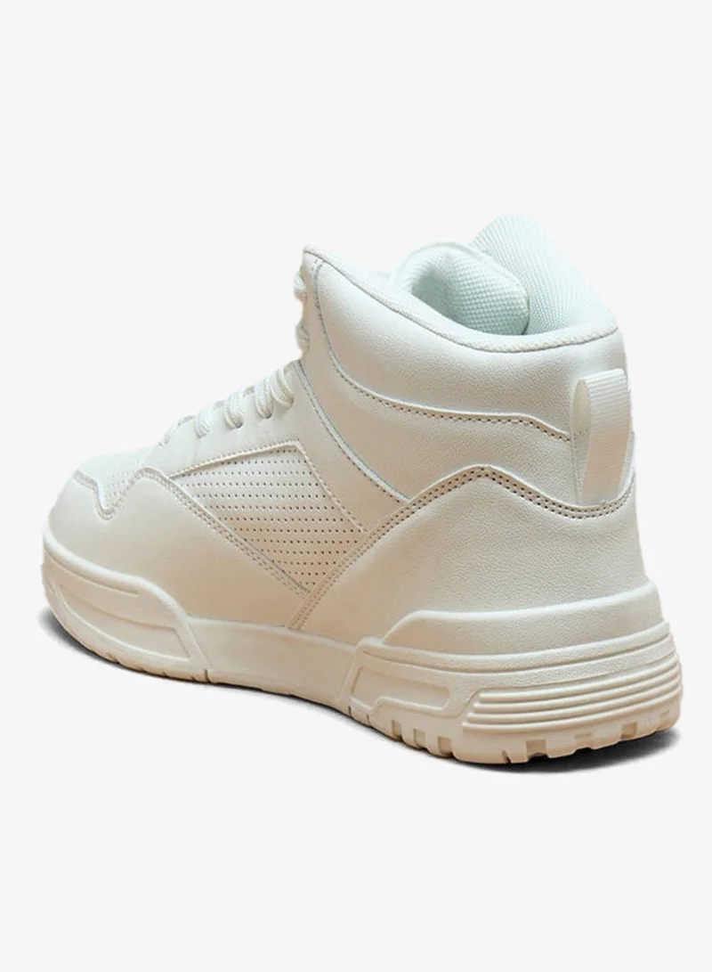 Lee Cooper Women's Montone High Cut Sneakers with Lace-Up Closure