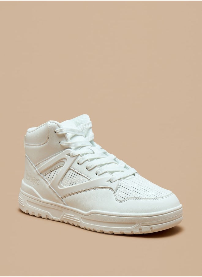 Women's Montone High Cut Sneakers with Lace-Up Closure 