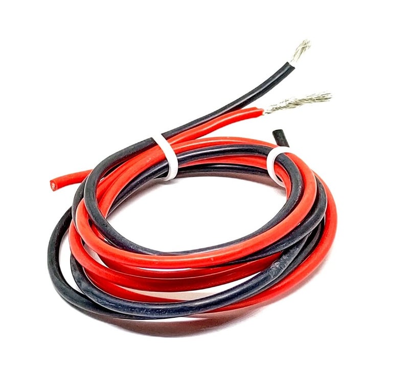 INVENTO 8mtr 13 AWG 25 sqmm Durability 75A Tinned Copper Silicone Wire Flexible Red Black Cable 37mm Dia High Temperature for DIY - Image 1