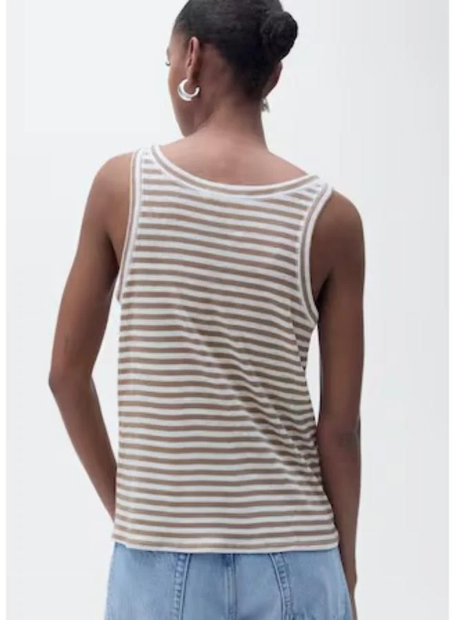 MANGO casual strap linen top