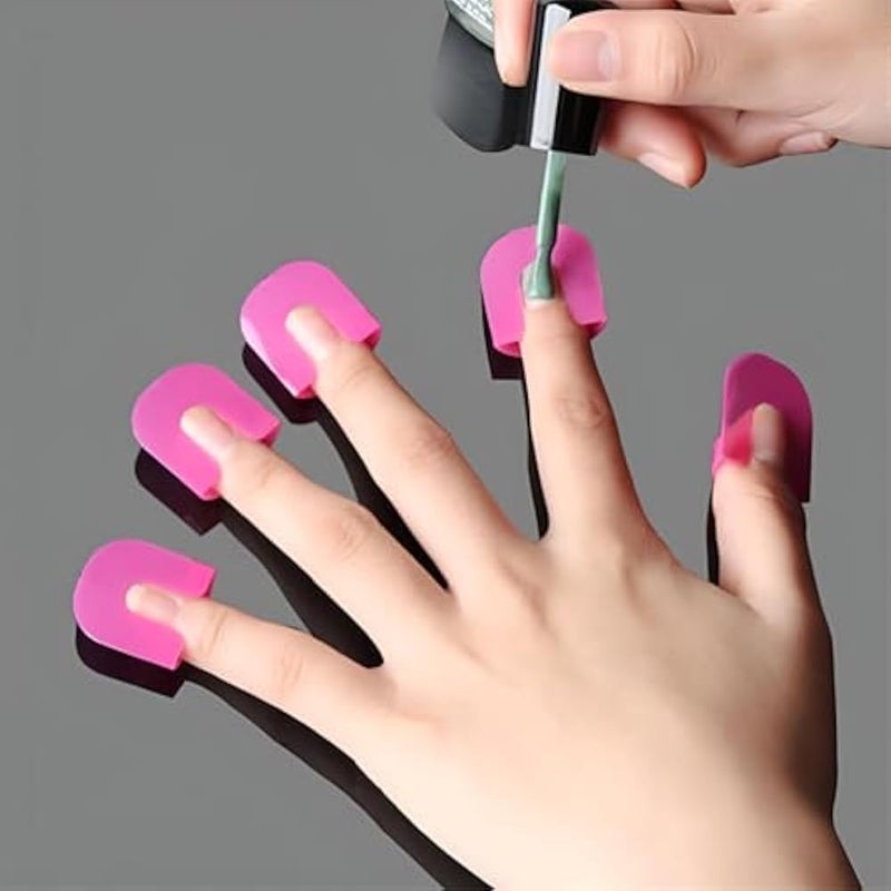 20 Pcs U Shape Nail Polish with 10 Different Size Options Full Finger Cover Nail Polish with Spill Proof Stickers Perfect for Nail Art Manicure Supplies - Image 2