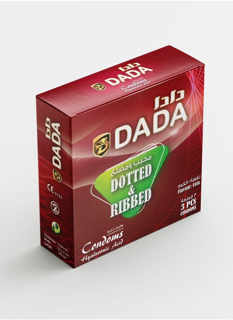Dada Dada Condoms Dotted & Ribbed 3's  - Image 1
