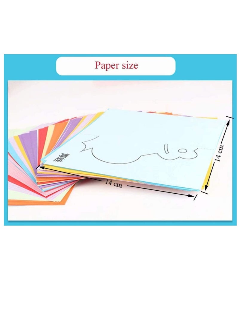 Bebiland 240 PCS Kids Paper Cutting Set Paper Activity Toys with 2 Safe Scissors Educational Toys for Kids Gift Idea (Random Color)  - Image 5