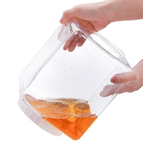 Elsjoy 2 Pack 1.3 Gallon Large Plastic Storage Jars with Lids, Clear Kitchen Storage Containers Square Plastic Food Jar for Dry Food, Candy, Snack - Image 5
