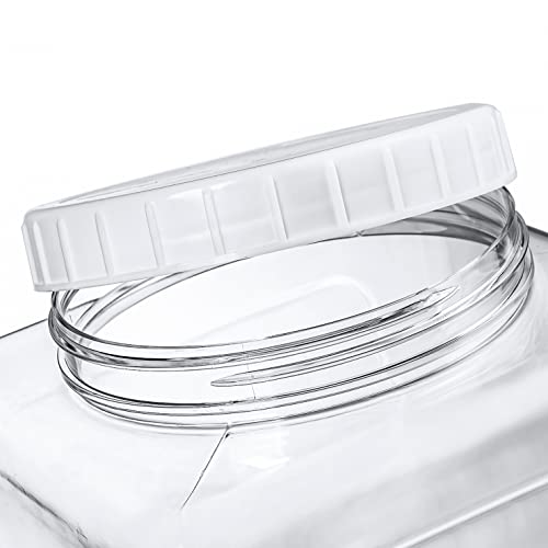 Elsjoy 2 Pack 1.3 Gallon Large Plastic Storage Jars with Lids, Clear Kitchen Storage Containers Square Plastic Food Jar for Dry Food, Candy, Snack - Image 3