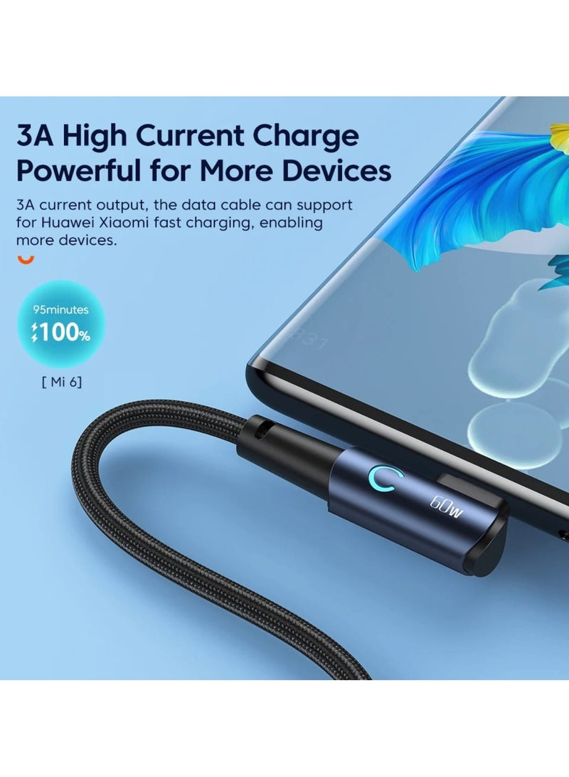 toocki *Toocki 90-Degree Type-C to Type-C Fast Charging Cable – 60W High-Speed Charging for iPhone, Samsung & Android Devices* - Image 5