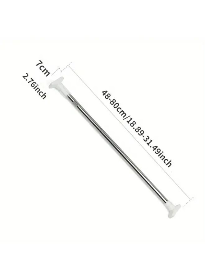 White Heavy Duty Retractable Clothes Drying Rack 35 to 63 Inch for Bathroom Space Saving - Image 3