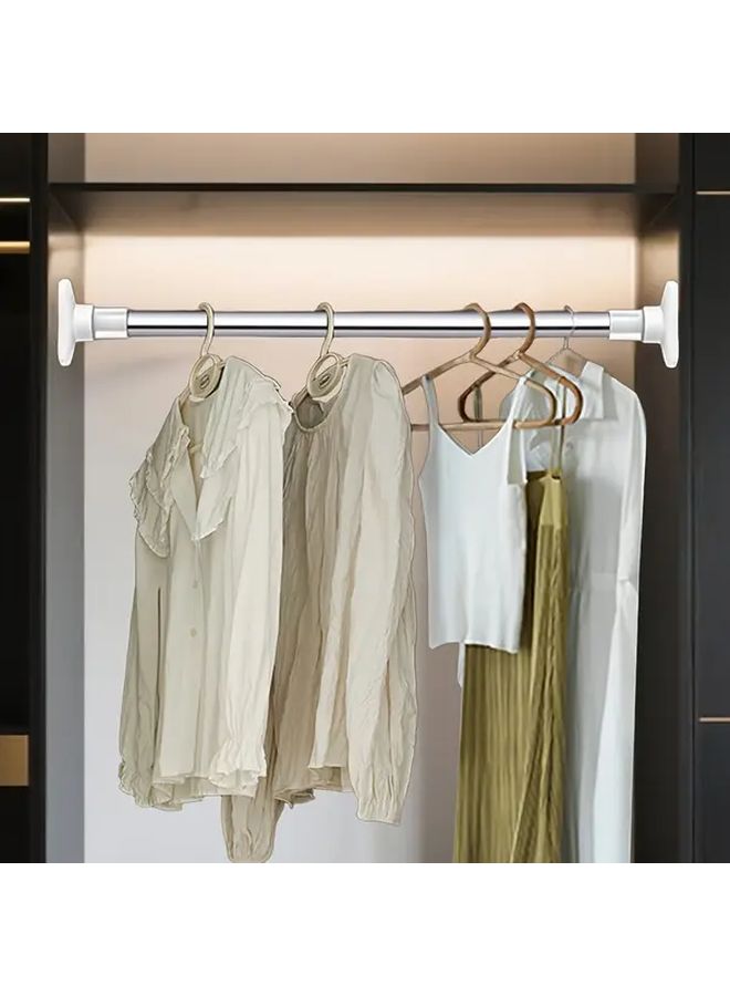 White Heavy Duty Retractable Clothes Drying Rack 35 to 63 Inch for Bathroom Space Saving - Image 4