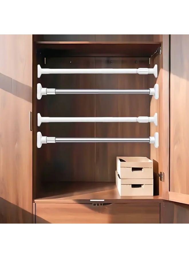White Heavy Duty Retractable Clothes Drying Rack 35 to 63 Inch for Bathroom Space Saving - Image 5