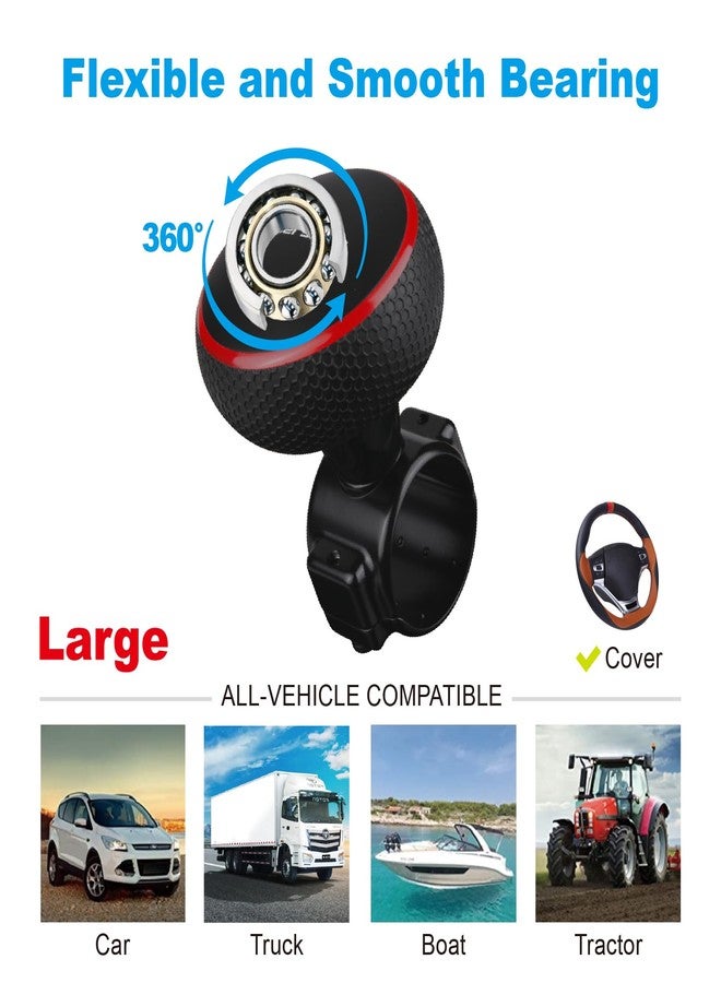 Hypersonic Steering Wheel Knob Driving Knob for Thick Steering Wheels - Large Steering Wheel Spinner Ball for Cars, Trucks, Tractors, Forklifts, Mowers, etc - Image 4