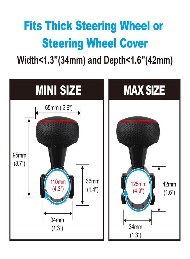 Hypersonic Steering Wheel Knob Driving Knob for Thick Steering Wheels - Large Steering Wheel Spinner Ball for Cars, Trucks, Tractors, Forklifts, Mowers, etc - Image 5